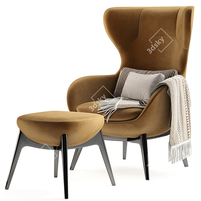 Elegant TAYLOR Armchair Set 3D model image 2