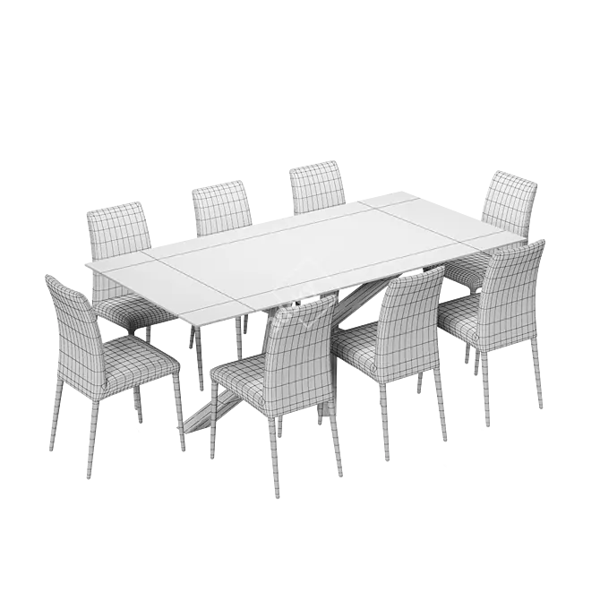 Modern Reflex Chair and Table 3D model image 7