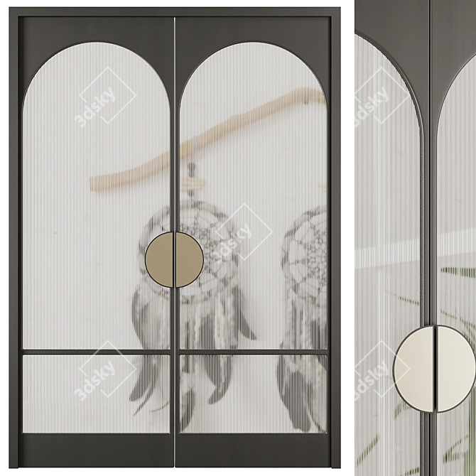 Modern Entry Door Set 46 3D model image 1