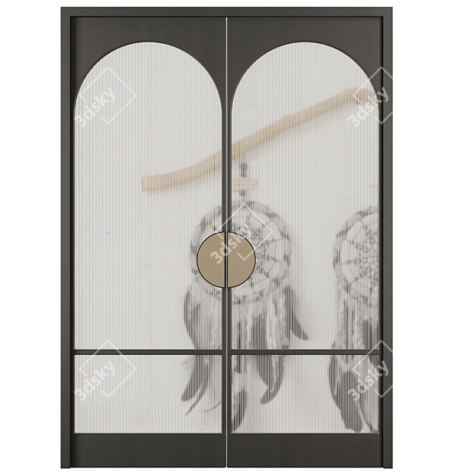 Modern Entry Door Set 46 3D model image 2