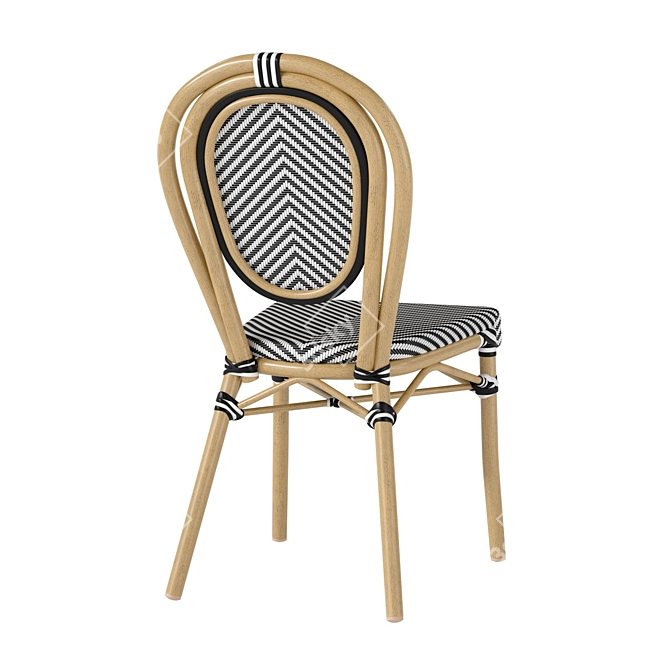 Patio Wicker Plastic Chair 3D model image 3