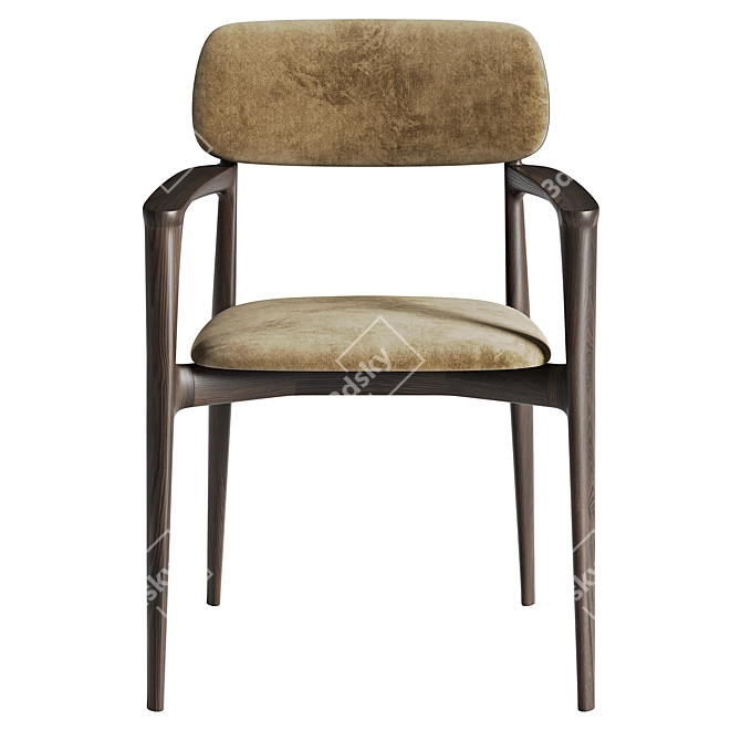 Sleek Poliform CURVE Dining Chair 3D model image 2