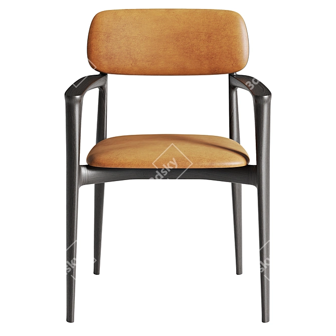 Sleek Poliform CURVE Dining Chair 3D model image 4