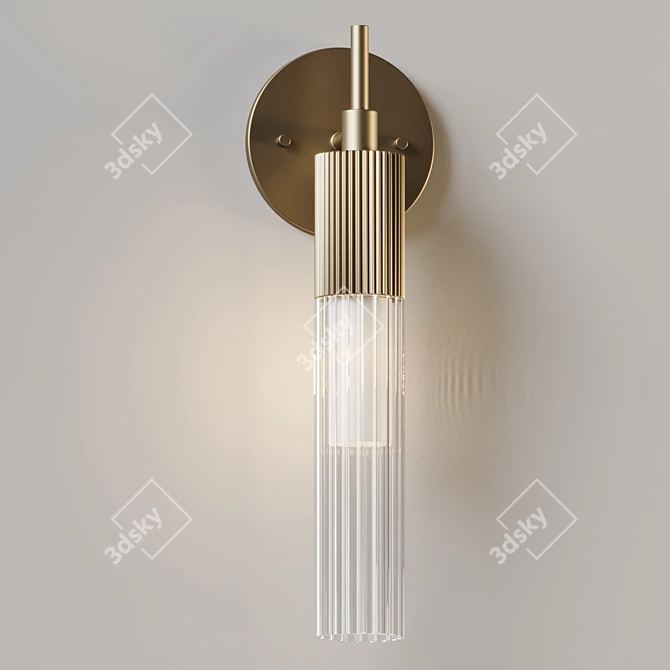 Reeds LED Wall Sconce Brushed Aluminum 3D model image 8