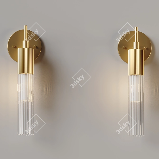 Reeds LED Wall Sconce Brushed Aluminum 3D model image 4