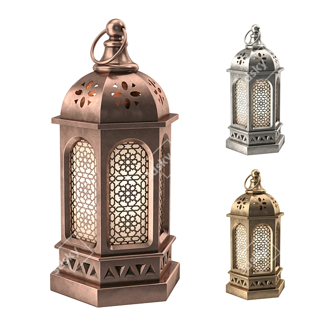 Eastern Style Decorative Lantern 3D model image 1