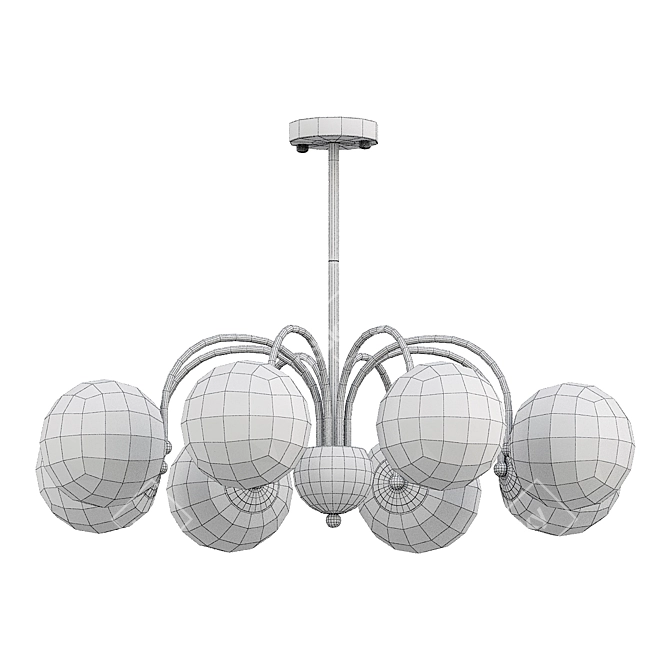 Modern Chrome Chandelier Fixture 3D model image 2