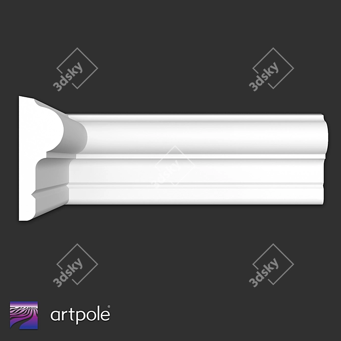 SMG454 Gypsum Moulding 45x16mm 3D model image 1