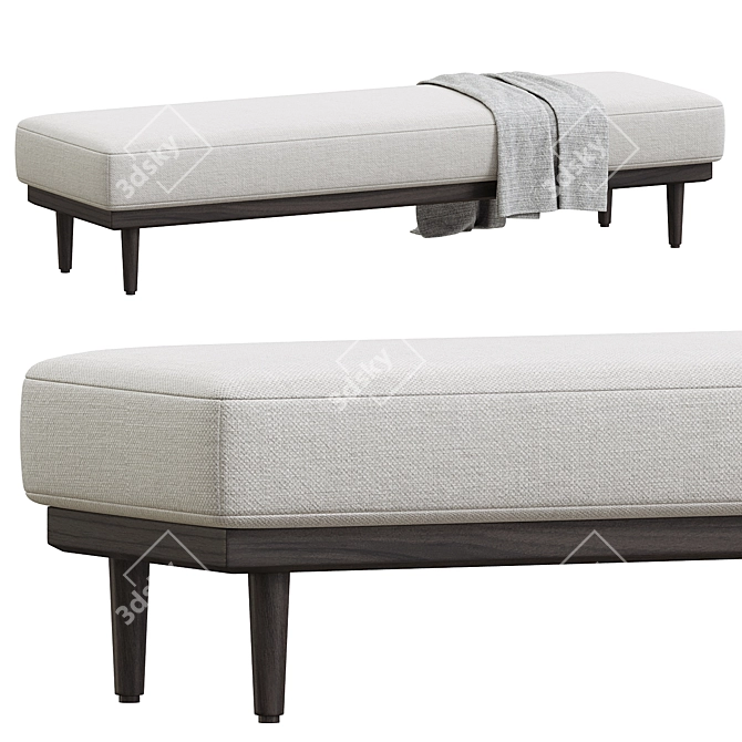 Classic Newport Bench - West Elm 3D model image 2