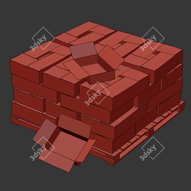 Pallet Cardboard Box: 3D Model 3D model image 3