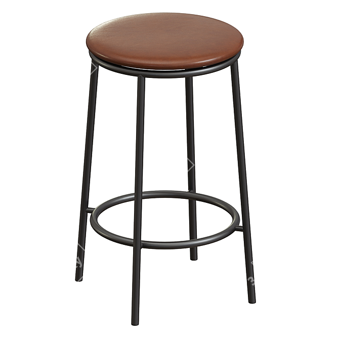 Modern Chic Circa Counter Stool 3D model image 2