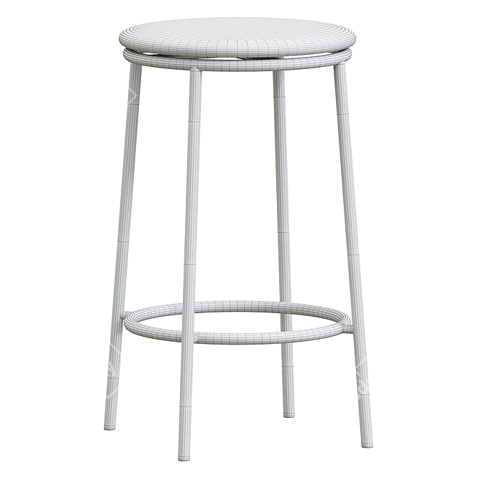 Modern Chic Circa Counter Stool 3D model image 4