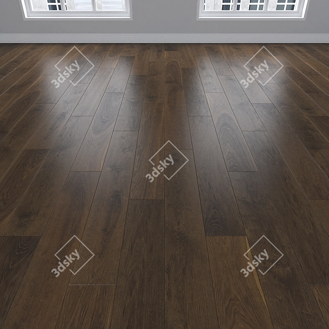 Oak Parquet Flooring Set 3D model image 2