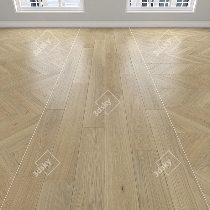 Oak Parquet Flooring Collection 3D model image 1