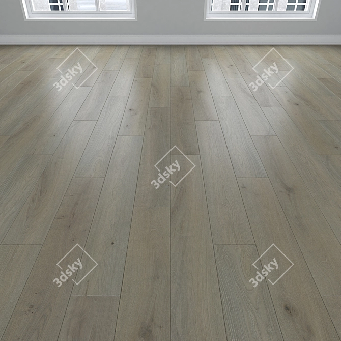 Oak Parquet Flooring Set 3D model image 2