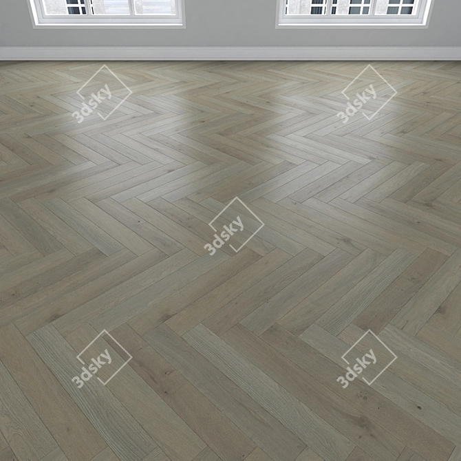 Oak Parquet Flooring Set 3D model image 3