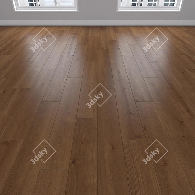 Oak Parquet Flooring Modules 3D model image 2