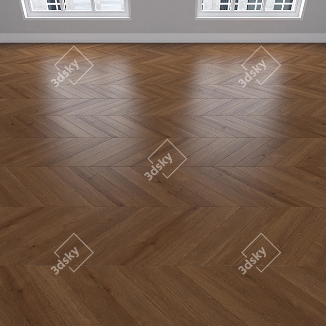 Oak Parquet Flooring Modules 3D model image 4