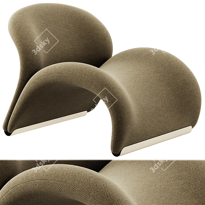 Sleek Le Chat Lounge Chair 3D model image 3