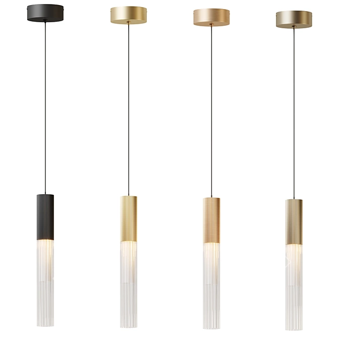 Reeds Pendant Light: Sleek Elegance 3D model image 4