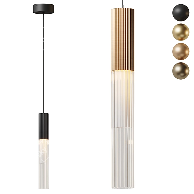 Reeds Pendant Light: Sleek Elegance 3D model image 6