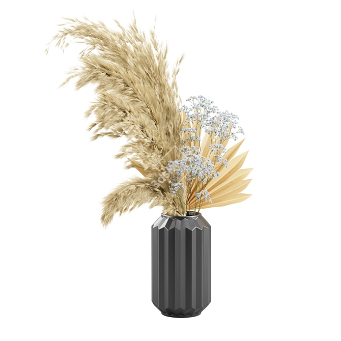 Elegant Pampas Arrangement Vase 3D model image 4