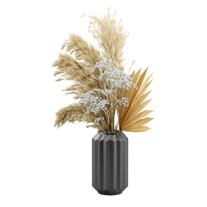 Elegant Pampas Arrangement Vase 3D model image 7