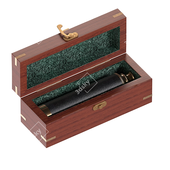 Wooden Case Spyglass Ornament 3D model image 2