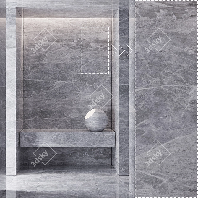 High Detail Marble Stone Panels 3D model image 1