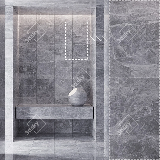 High Detail Marble Stone Panels 3D model image 4