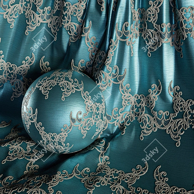 Damask Floral Jacquard Collection - 4 Colors 3D model image 2