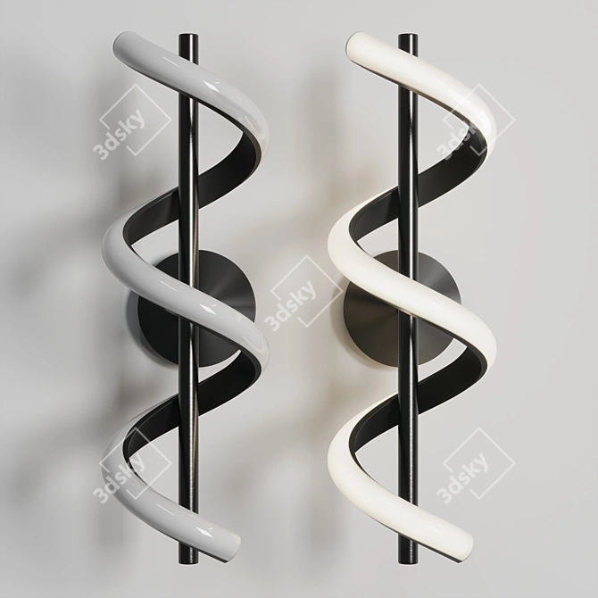 Spiral Wall Lamp Metal Acrylic 3D model image 5