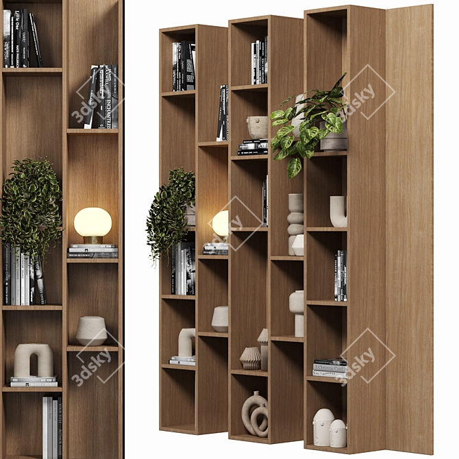 Modular Bookcase Cabinet Shelves 3D 3D model image 2