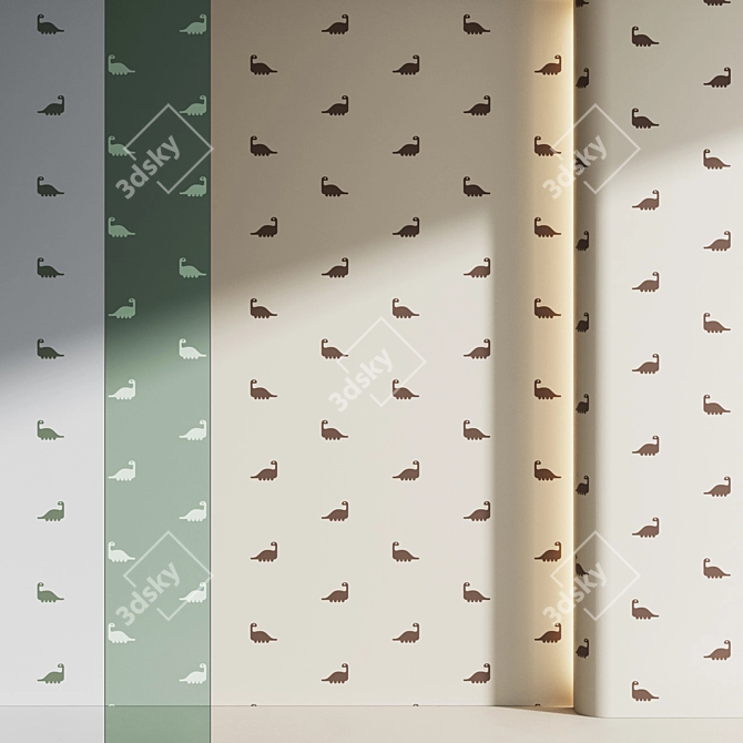 Dinosaur Pattern Wall Decor 3D model image 1