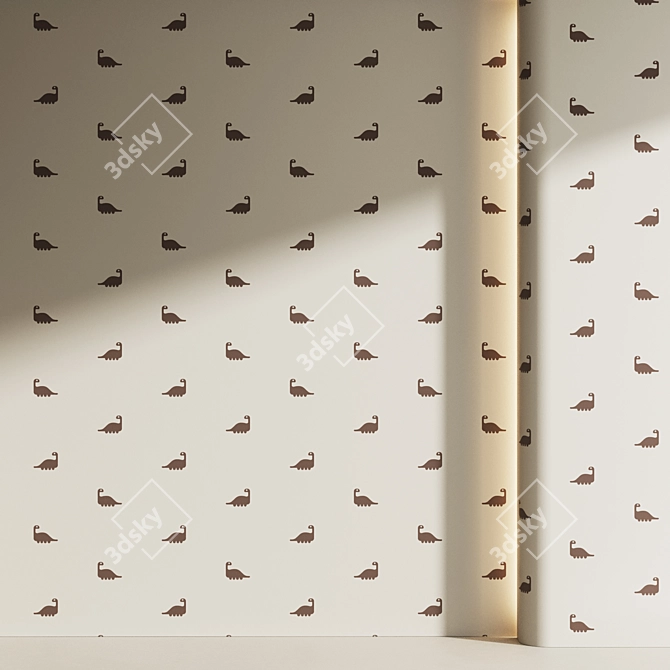 Dinosaur Pattern Wall Decor 3D model image 3