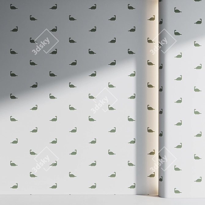 Dinosaur Pattern Wall Decor 3D model image 5