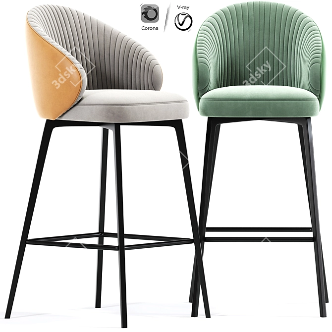 Contemporary Bar Stool Furniture 3D model image 1