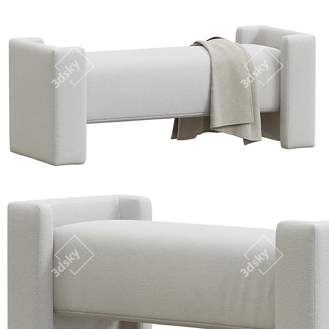 Elegant Wyller Bench for Home 3D model image 2