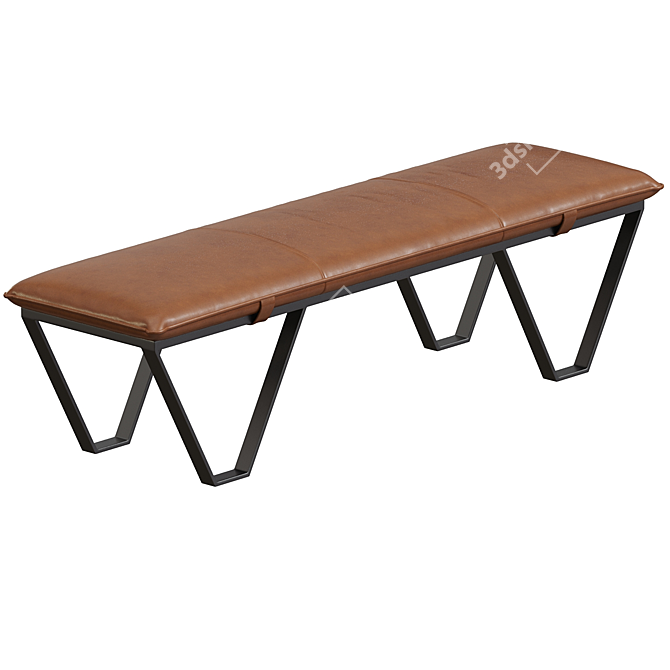 Elegant Vannoy Velvet Bench 3D model image 1