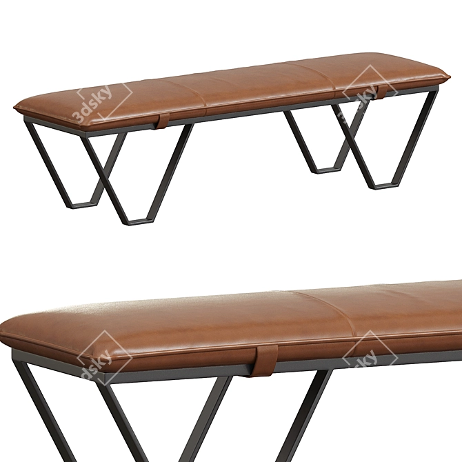 Elegant Vannoy Velvet Bench 3D model image 2