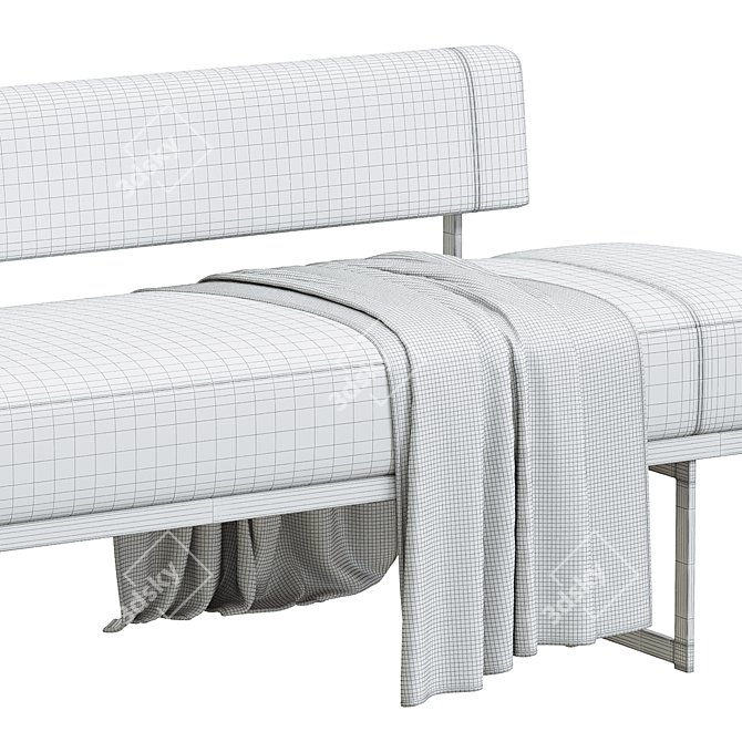 Modern Chic Tuck Bench 3D model image 3