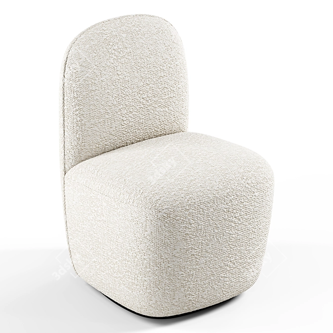 Seamless Textured Compact Dining Chair 3D model image 4