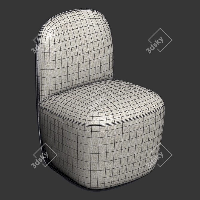 Seamless Textured Compact Dining Chair 3D model image 5