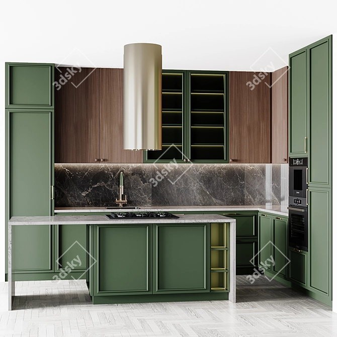 Transformable Neoclassic Kitchen Set 3D model image 2