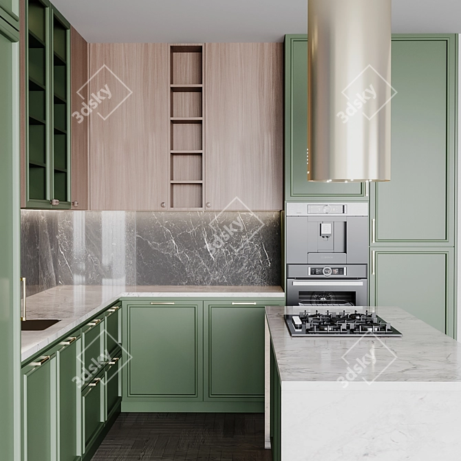 Transformable Neoclassic Kitchen Set 3D model image 3