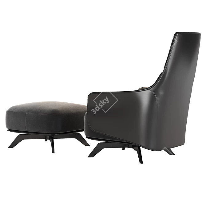 Ergonomic Contemporary KAORI Armchair 3D model image 3