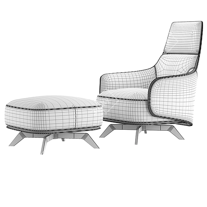 Ergonomic Contemporary KAORI Armchair 3D model image 5