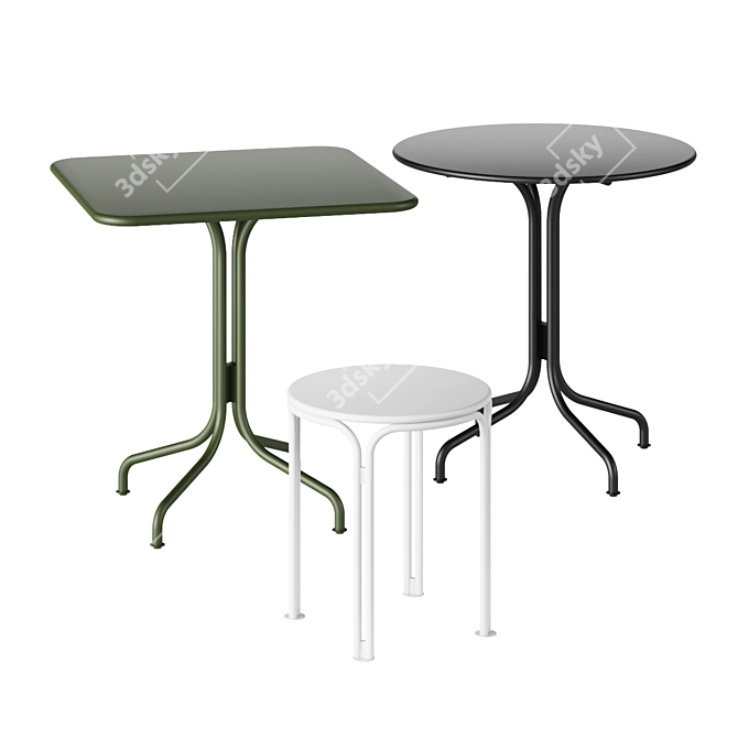 Thorvald Outdoor Metal Side Tables 3D model image 1