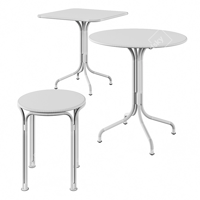 Thorvald Outdoor Metal Side Tables 3D model image 5