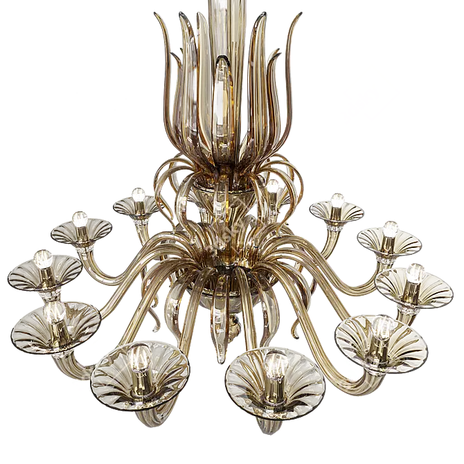 Elegant Murano Glass Chandelier 12 3D model image 2